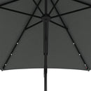 Outsunny 3(m) Cantilever Garden Parasol Umbrella W/ Solar LED and Cover, Grey