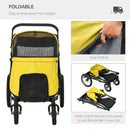PawHut Foldable Pet Stroller with Cushion, for M, L Dogs