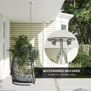Outsunny Rattan Egg Chair with Installation Kit, Indoor Outdoor Swing Chair
