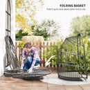 Outsunny Rattan Egg Chair with Installation Kit, Indoor Outdoor Swing Chair