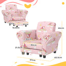 AIYAPLAY 2 Piece Kids Sofa Set with Unicorn Design, for Nursery, Pink