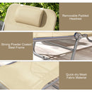 Outsunny 2 Pieces Sun Loungers Foldable Reclining Chair with Headrest Brown
