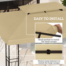 Outsunny 3x4m Gazebo Replacement Roof Canopy 2 Tier Top UV Cover