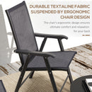 Outsunny 4-PCS Garden Armchairs Outdoor Patio Folding Furniture Light Brown