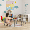 ZONEKIZ Kids Table and Chair Set, Toddler Table with 2 Chairs, Grey