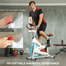 SPORTNOW Quiet Stationary Exercise Bike with Adjustable Seat, White