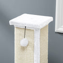 PawHut 81cm Cat Scratching Post w/ Sisal Rope, Hanging Ball Soft Plush