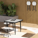 Outsunny Folding Stool Set of 4, Decorative Garden Stool Set