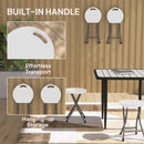 Outsunny Folding Stool Set of 4, Decorative Garden Stool Set