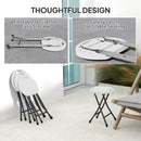 Outsunny Folding Stool Set of 4, Decorative Garden Stool Set