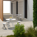 Outsunny Folding Stool Set of 4, Decorative Garden Stool Set