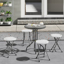 Outsunny Folding Stool Set of 4, Decorative Garden Stool Set
