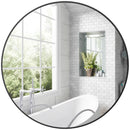 HOMCOM Round Bathroom Mirror, Modern Wall Mirror with Steel Frame, Black