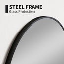 HOMCOM Round Bathroom Mirror, Modern Wall Mirror with Steel Frame, Black