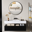 HOMCOM Round Bathroom Mirror, Modern Wall Mirror with Steel Frame, Black