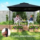 Outsunny 3x3(m) Pop Up Gazebo w/ Solar-Powered LED Lights Netting Black