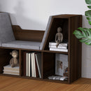 HOMCOM Cube Bookshelf Organizer with Reading Seat, Six Cubes, Chestnut