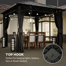 Outsunny Hardtop Gazebo with Galvanised Steel Roof and Sides - Dark Grey