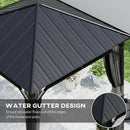 Outsunny Hardtop Gazebo with Galvanised Steel Roof and Sides - Dark Grey