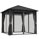 Outsunny Hardtop Gazebo with Galvanised Steel Roof and Sides - Dark Grey