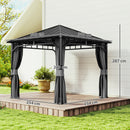 Outsunny Hardtop Gazebo with Galvanised Steel Roof and Sides - Dark Grey