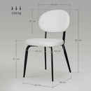 HOMCOM Set of 4 Sherpa Dining Chairs Boucle Kitchen Chairs
