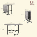 HOMCOM Mobile Drop Leaf Table, Folding Kitchen Table with 6 Wheels