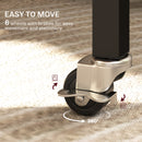 HOMCOM Mobile Drop Leaf Table, Folding Kitchen Table with 6 Wheels