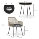 Outsunny Rattan Dining Set, 4 Seater Rattan Garden Furniture, Light Brown