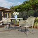 Outsunny Rattan Dining Set, 4 Seater Rattan Garden Furniture, Light Brown
