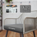 Outsunny Rattan Dining Set, 4 Seater Rattan Garden Furniture, Light Brown