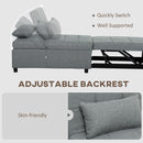HOMCOM 4-in-1 Pull Out Sleeper Chair Bed with Pockets