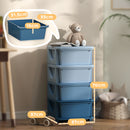 HOMCOM Kids Storage Units With Drawers 4 Tier Chest Dresser Tower
