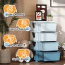 HOMCOM Kids Storage Units With Drawers 4 Tier Chest Dresser Tower