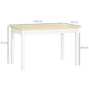 HOMCOM Dining Table For 4 To 6 Kitchen Table With Thick Legs Oak Wood Grain