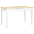 HOMCOM Dining Table For 4 To 6 Kitchen Table With Thick Legs Oak Wood Grain