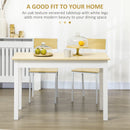 HOMCOM Dining Table For 4 To 6 Kitchen Table With Thick Legs Oak Wood Grain