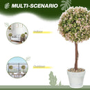 HOMCOM Set of 2 Decorative Artificial Plants, Cream White