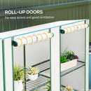 Outsunny 3 Tier Lean-to Mini Greenhouse with Hemmed Edging, White