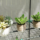 Outsunny 3 Tier Lean-to Mini Greenhouse with Hemmed Edging, White