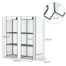 Outsunny 3 Tier Lean-to Mini Greenhouse with Hemmed Edging, White