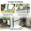 Outsunny 3 Tier Lean-to Mini Greenhouse with Hemmed Edging, White
