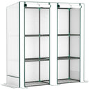 Outsunny 3 Tier Lean-to Mini Greenhouse with Hemmed Edging, White