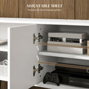 HOMCOM White TV Unit For 65 Inch TVs With 2 Open Shelves, Door And 2 Cable Holes