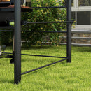 Outsunny BBQ Patio Canopy Gazebo with Interlaced Polycarbonate Roof 2 Shelves