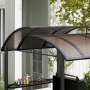 Outsunny BBQ Patio Canopy Gazebo with Interlaced Polycarbonate Roof 2 Shelves