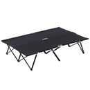 Outsunny Double Camping Folding Cot Outdoor Portable Sunbed, Grey