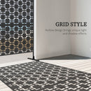 Outsunny 6.5FT Metal Outdoor Privacy Screen Panel w/ Stand, Grid Style