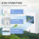 Portable Air Cooler with Humidifier, Remote, Timer, Oscillation, Ice Packs
