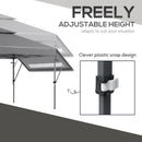 Outsunny 5 x 3(m) Pop Up Gazebo, Instant Shelter with Extend Dual Awning, Grey